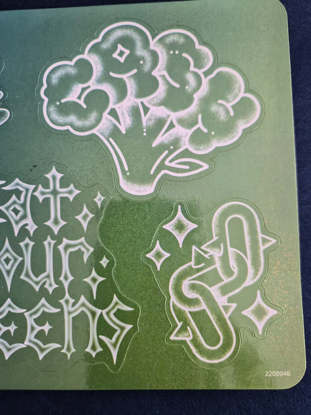 Source Unknown Green Gradient Sticker Sheet for Phone Accessories